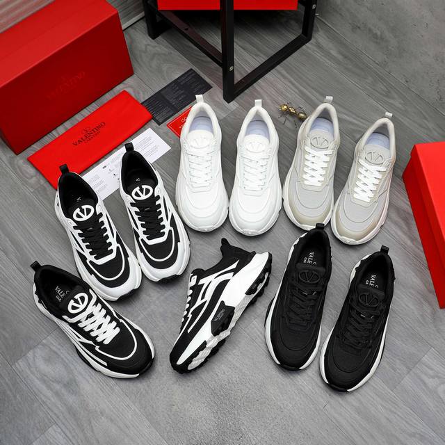 商品商标：Valentino 华伦天奴 休闲鞋 正码码数: 38－46 45.46订做不退換 商品材料：精选 牛皮拼接透气鞋面 原版网内里 原版大底
