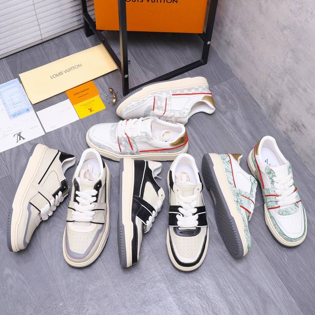 商品商标：Louis Vuitton 路易威登 休闲鞋 正码码数: 38-44 45订做不退换 商品材料：精选 牛皮拼接鞋面 羊皮内里 橡胶大底