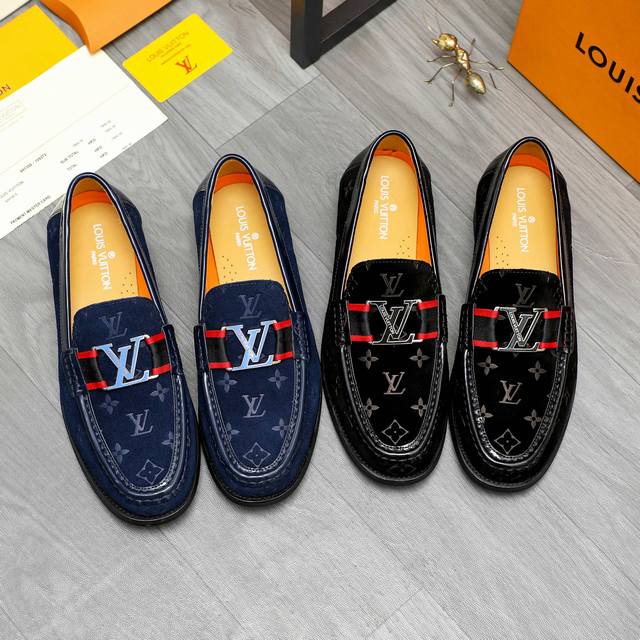 商品商标：Louis Vuitton 路易威登 商务正装套脚皮鞋 正码码数: 38-45 商品材料：精选 反绒印花牛皮鞋面 牛皮内里 原版Tpu大底