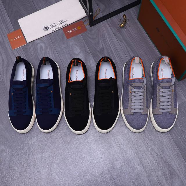 商品商标：Santonl 圣东尼 休闲鞋 正码码数: 38-45 商品材料：精选透气针织鞋面 牛皮鞋垫 原版大底