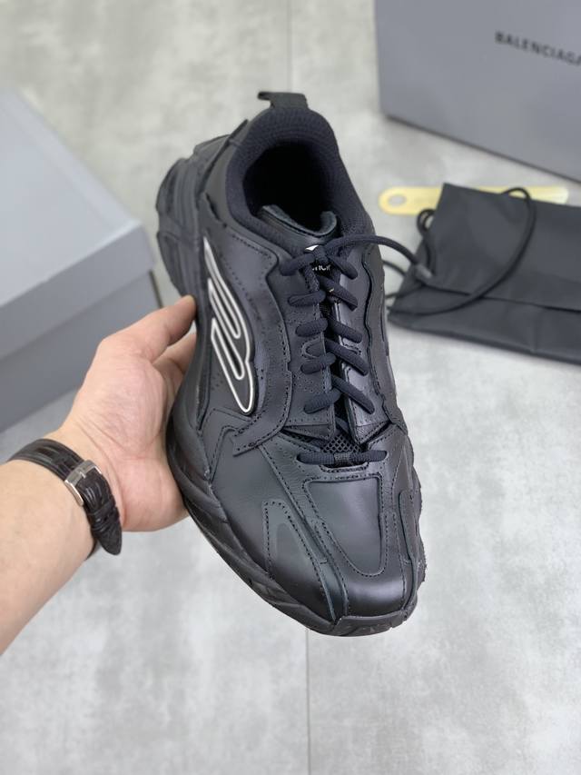 工厂P价P 实价 Balenciaga Monday 2025Ss 巴黎世家 春款新品跑步运动鞋 侧面大M Logo 增高厚底3.5Cm，Size:35 45
