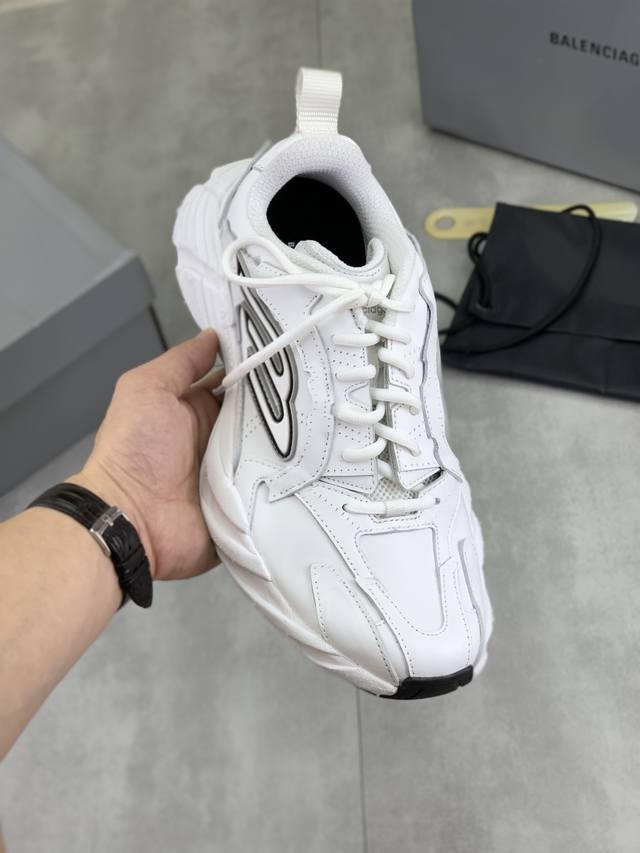 工厂P价P 实价 Balenciaga Monday 2025Ss 巴黎世家 春款新品跑步运动鞋 侧面大M Logo 增高厚底3.5Cm，Size:35 45