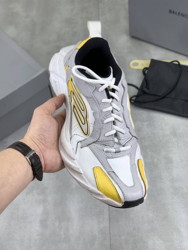 工厂P价P 实价 Balenciaga Monday 2025Ss 巴黎世家 春款新品跑步运动鞋 侧面大M Logo 增高厚底3.5Cm，Size:35 45
