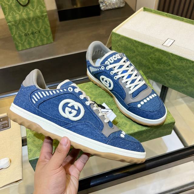 男款+10 Gucci 早春古驰G家顶级版本，定型效果十足，秒杀市场软踏踏的普通做法， 最新爆款Mac80 运动鞋 情侣款 休闲 复古 做旧 脏脏鞋 小脏鞋 小