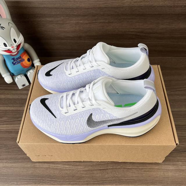 顶级版本Nike Zoomx Invincible Run Flyknit3减震防滑低帮跑步鞋白紫男女同款。 码数:36-45 带半码
