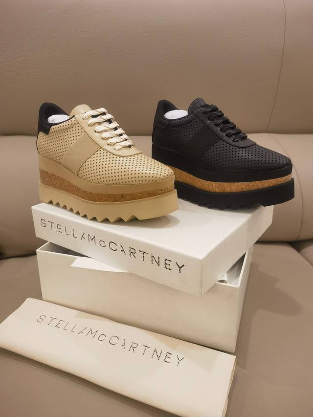 新款 实拍Stella Mccartney厚底休闲单鞋 牛皮面羊皮里， 跟高8厘米，码数34-40，拿货
