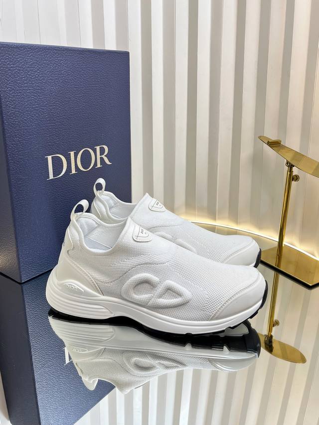 仅男码 Dior 迪奥 2025春夏新款 B30摩登运动鞋 袜子鞋 明星同款厚底套脚休闲跑鞋 Cd立体字母Logo懒人一脚蹬老爹鞋 市面顶级高端版本 材质:进口