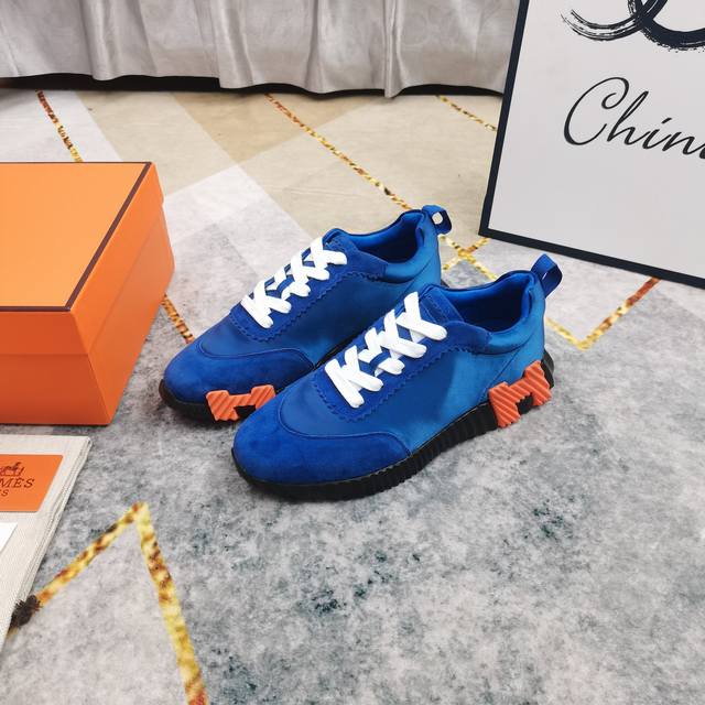 升级版女 男+50 新配色出货 Hermes 低帮休闲鞋 面料：进口莱卡布拼接羊京 大底：超轻Ip材质 踩棉花脚感 跟高：3.5Cm Size：女35-41 4
