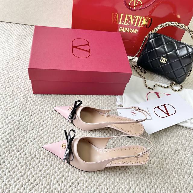代购版 Valentino华伦天奴 25年新款 Vt尖头蝴蝶结高跟鞋 跟高:4Cm 8Cm Size 35-39订做40.41.42不退不换