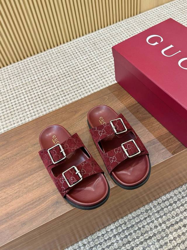 出厂 、福利新品厚底Guccii古驰25夏季新款，么术贴刺绣大G横带穆勒鞋 官网同步，原版一比一复制，最高版本所有材质细节均与Yb一致 常年做货。 面料：进口G