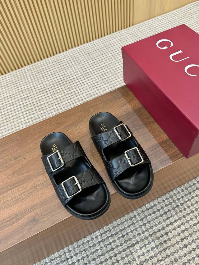 出厂 、福利新品厚底Guccii古驰25夏季新款，么术贴刺绣大G横带穆勒鞋 官网同步，原版一比一复制，最高版本所有材质细节均与Yb一致 常年做货。 面料：进口G