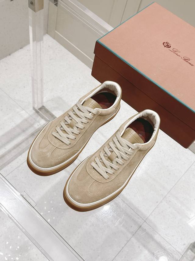 顶级版本：男款 Loro Piana 诺悠翩雅Tennis Walk系列 Lp德训鞋 休闲 运动鞋 板鞋 原版购入开发 做货 这款新款绒面革网球鞋采用超低帮设计