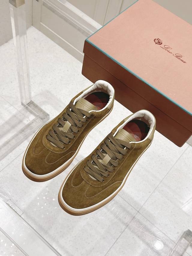 顶级版本：男款 Loro Piana 诺悠翩雅Tennis Walk系列 Lp德训鞋 休闲 运动鞋 板鞋 原版购入开发 做货 这款新款绒面革网球鞋采用超低帮设计