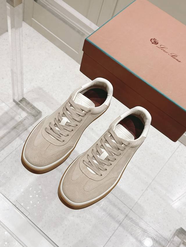 顶级版本：男款 Loro Piana 诺悠翩雅Tennis Walk系列 Lp德训鞋 休闲 运动鞋 板鞋 原版购入开发 做货 这款新款绒面革网球鞋采用超低帮设计