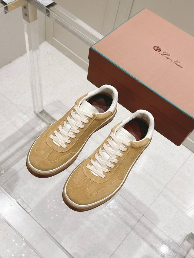 顶级版本：男款 Loro Piana 诺悠翩雅Tennis Walk系列 Lp德训鞋 休闲 运动鞋 板鞋 原版购入开发 做货 这款新款绒面革网球鞋采用超低帮设计