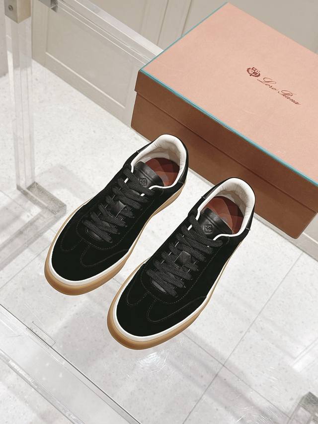 顶级版本：男款 Loro Piana 诺悠翩雅Tennis Walk系列 Lp德训鞋 休闲 运动鞋 板鞋 原版购入开发 做货 这款新款绒面革网球鞋采用超低帮设计