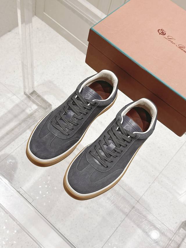 顶级版本：男款 Loro Piana 诺悠翩雅Tennis Walk系列 Lp德训鞋 休闲 运动鞋 板鞋 原版购入开发 做货 这款新款绒面革网球鞋采用超低帮设计