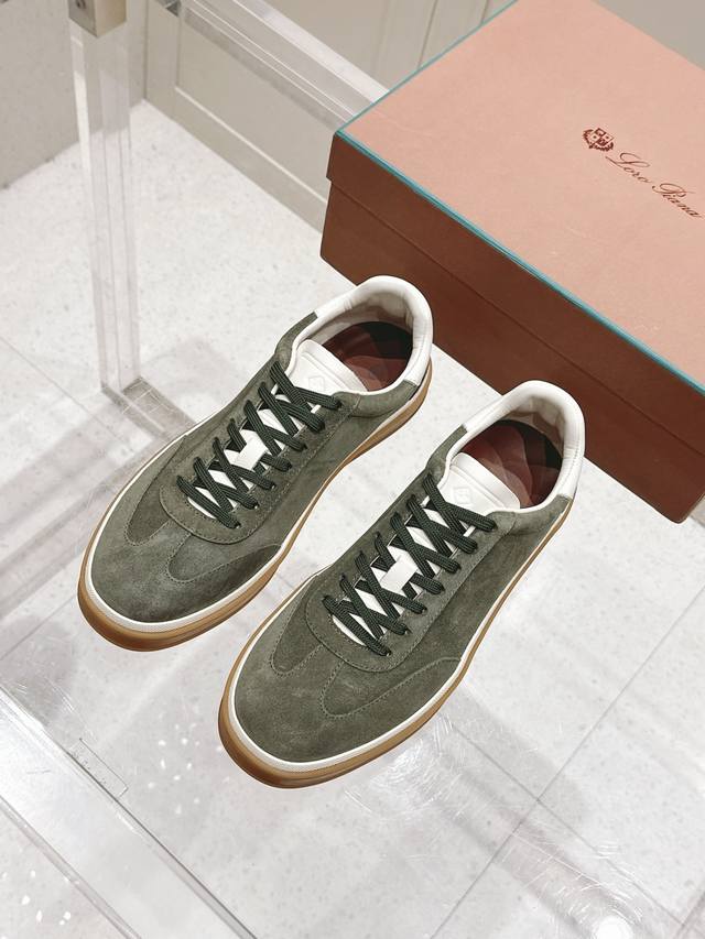 顶级版本：男款 Loro Piana 诺悠翩雅Tennis Walk系列 Lp德训鞋 休闲 运动鞋 板鞋 原版购入开发 做货 这款新款绒面革网球鞋采用超低帮设计