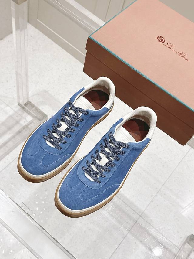 顶级版本：男款 Loro Piana 诺悠翩雅Tennis Walk系列 Lp德训鞋 休闲 运动鞋 板鞋 原版购入开发 做货 这款新款绒面革网球鞋采用超低帮设计