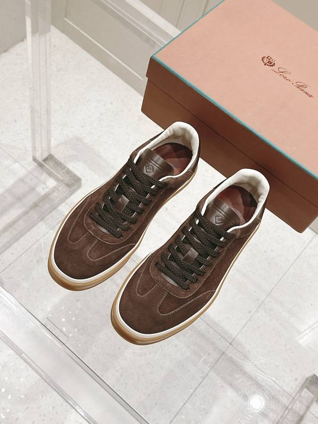 顶级版本：男款 Loro Piana 诺悠翩雅Tennis Walk系列 Lp德训鞋 休闲 运动鞋 板鞋 原版购入开发 做货 这款新款绒面革网球鞋采用超低帮设计