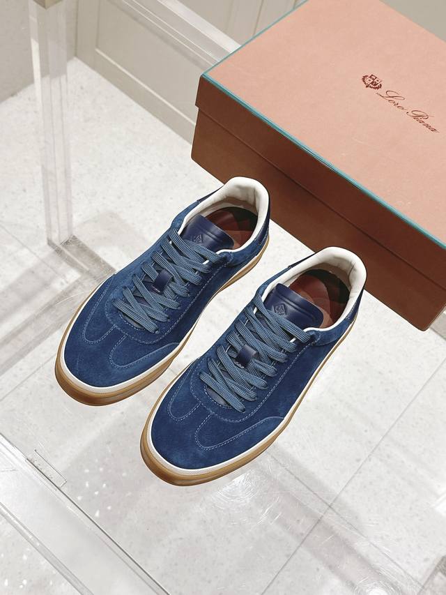 顶级版本：男款 Loro Piana 诺悠翩雅Tennis Walk系列 Lp德训鞋 休闲 运动鞋 板鞋 原版购入开发 做货 这款新款绒面革网球鞋采用超低帮设计