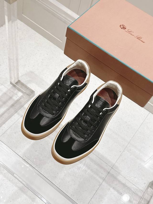 顶级版本：男款 Loro Piana 诺悠翩雅Tennis Walk系列 Lp德训鞋 休闲 运动鞋 板鞋 原版购入开发 做货 这款新款绒面革网球鞋采用超低帮设计