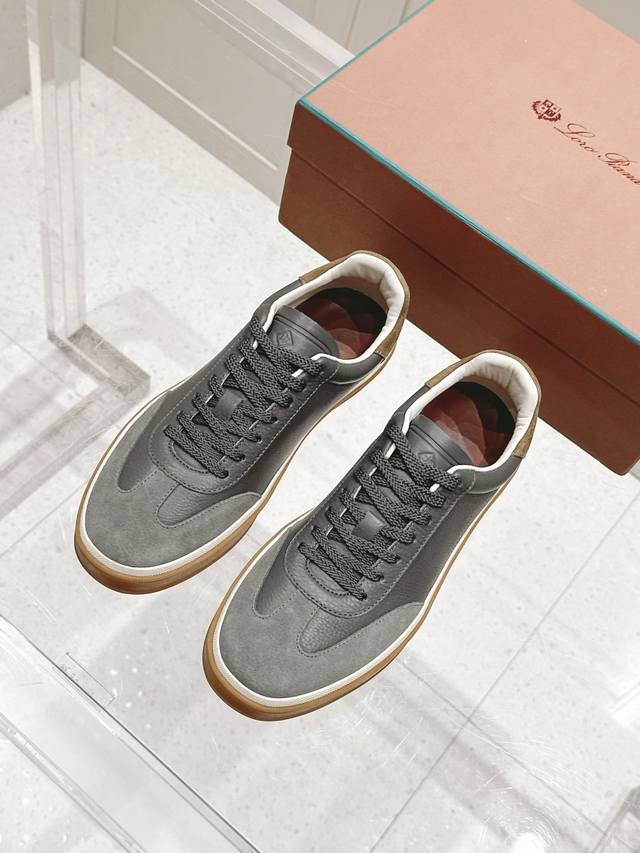 顶级版本：男款 Loro Piana 诺悠翩雅Tennis Walk系列 Lp德训鞋 休闲 运动鞋 板鞋 原版购入开发 做货 这款新款绒面革网球鞋采用超低帮设计
