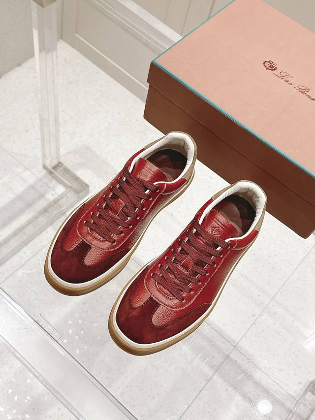 顶级版本：男款 Loro Piana 诺悠翩雅Tennis Walk系列 Lp德训鞋 休闲 运动鞋 板鞋 原版购入开发 做货 这款新款绒面革网球鞋采用超低帮设计
