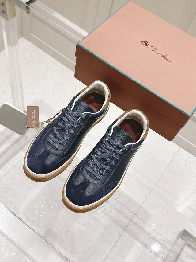 顶级版本：男款 Loro Piana 诺悠翩雅Tennis Walk系列 Lp德训鞋 休闲 运动鞋 板鞋 原版购入开发 做货 这款新款绒面革网球鞋采用超低帮设计