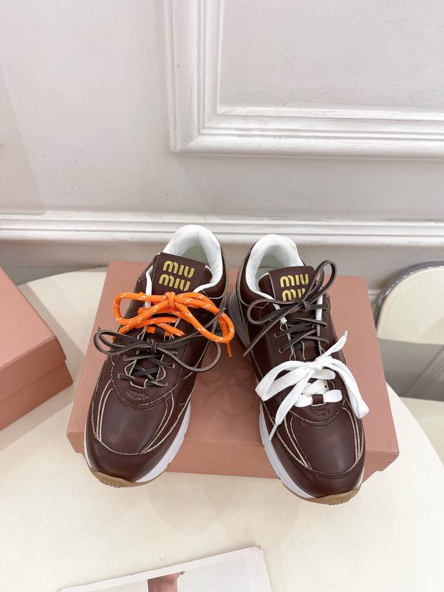 Miu Miu 缪缪 25 2025早春新品 专柜主打最新走秀款 美式复古风老爹鞋运动鞋火爆上新！ Bs缪家高货 顶级工艺打造精品质感 无敌舒适 绝对是一见钟情