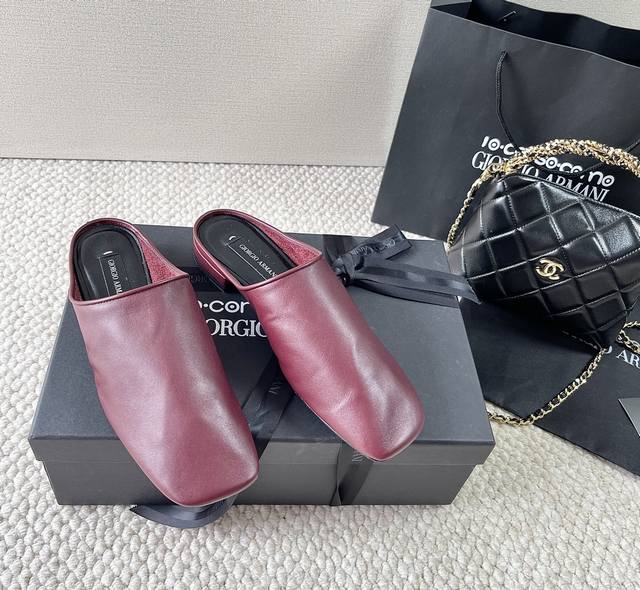 凉拖 半拖 单鞋 Giorgio Armani X 10 Corso Como 25年 乔治阿玛尼 联名款平底凉拖鞋 方头女巫平底单鞋 穆勒半拖鞋 正码35-3
