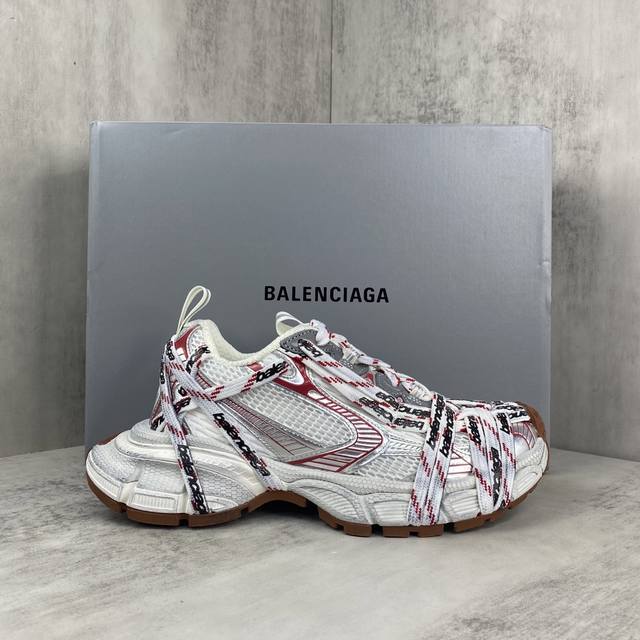 新款上架Balenciaga巴黎世家 3Xl 白红绑带 原厂组合大底 原厂鞋面做旧细节见高清实拍 该有的材料配置、做工工艺和配套配件全部拉满 货号：825597
