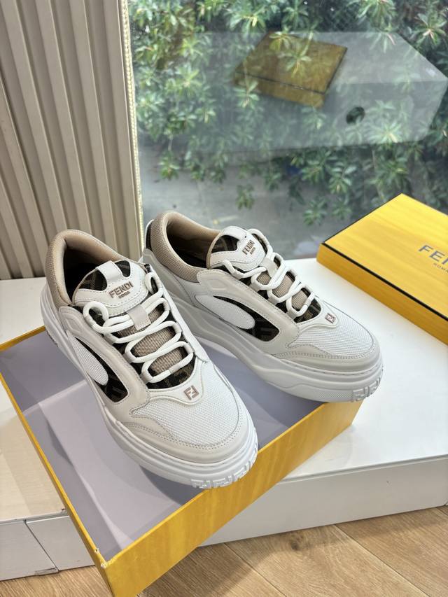 新色系G036Fendi芬迪2025新款板鞋休闲运动鞋布鞋 经典Ff老花面 超好看百搭 L内里采用透气布里 轻便 舒适百搭 原版Tpu大底 码数：39-45 4