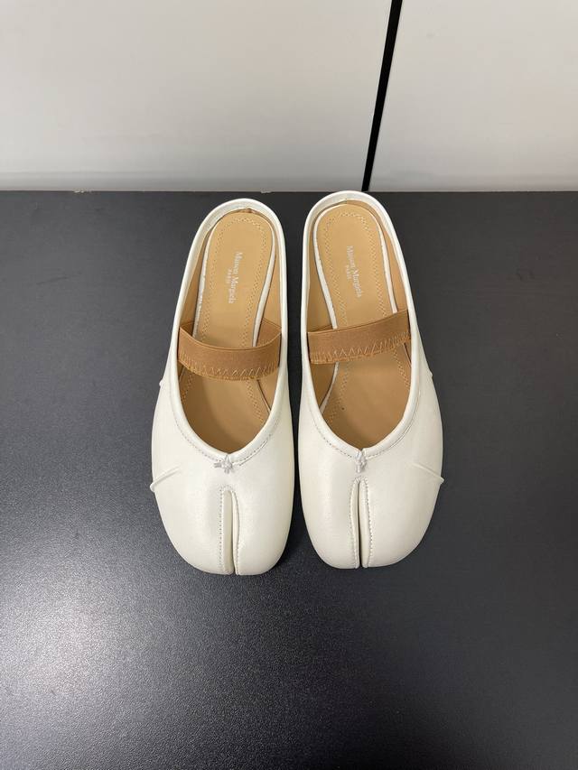 高定品质！Maison Margiela Mm6马吉拉24Ss新款皱褶分趾鞋 Tabi分趾芭蕾舞绑带半拖 意产植鞣羊皮！ 欢迎对比 真正的原版大底！ Size: