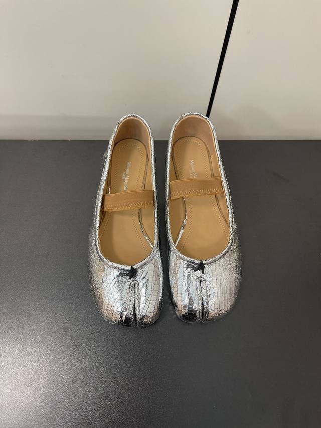 高定品质！Maison Margiela Mm6马吉拉24Ss新款皱褶分趾鞋 Tabi分趾芭蕾舞绑带单鞋 意产植鞣羊皮！ 欢迎对比 真正的原版大底！ Size: