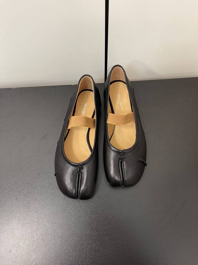 高定品质！Maison Margiela Mm6马吉拉24Ss新款皱褶分趾鞋 Tabi分趾芭蕾舞绑带单鞋 意产植鞣羊皮！ 欢迎对比 真正的原版大底！ Size: