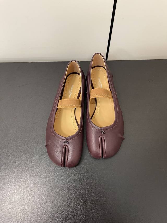高定品质！Maison Margiela Mm6马吉拉24Ss新款皱褶分趾鞋 Tabi分趾芭蕾舞绑带单鞋 意产植鞣羊皮！ 欢迎对比 真正的原版大底！ Size: