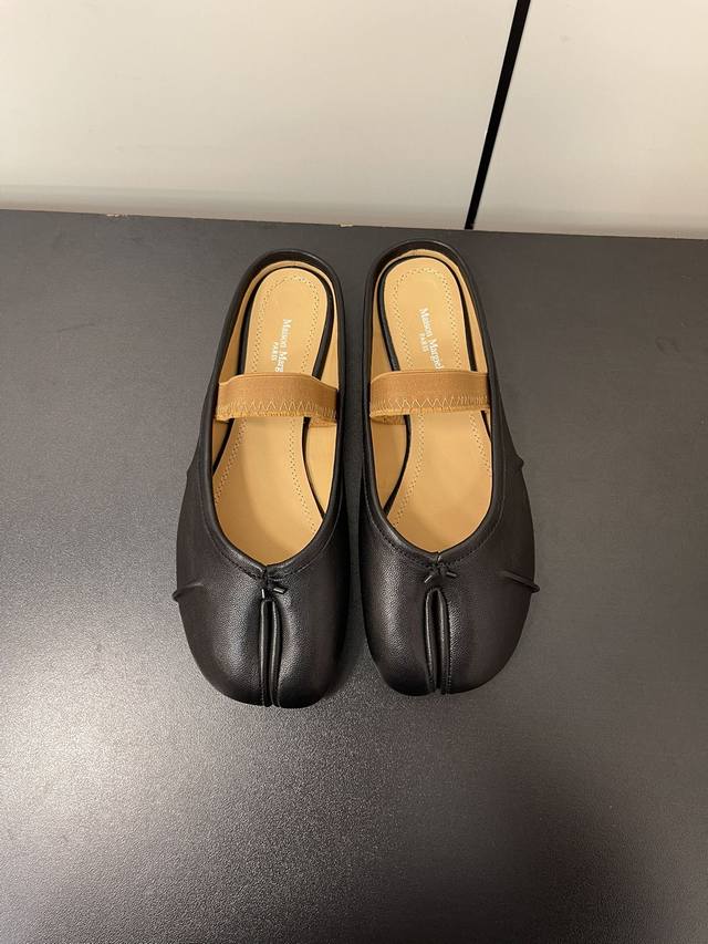 高定品质！Maison Margiela Mm6马吉拉24Ss新款皱褶分趾鞋 Tabi分趾芭蕾舞绑带半拖 意产植鞣羊皮！ 欢迎对比 真正的原版大底！ Size: