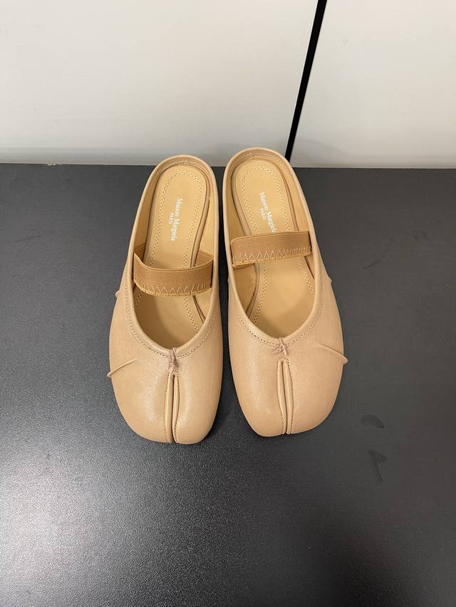 高定品质！Maison Margiela Mm6马吉拉24Ss新款皱褶分趾鞋 Tabi分趾芭蕾舞绑带半拖 意产植鞣羊皮！ 欢迎对比 真正的原版大底！ Size: