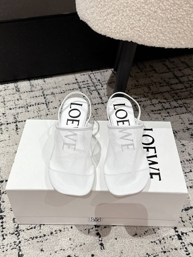 罗意威Loewe 25 夏季 网纱 拖鞋 真正空调鞋，加若隐若现的美感，上脚真的太美了！！！强烈推荐，超级懒人时装拖，三种穿法，明星博主同款！ 面料：原版网纱