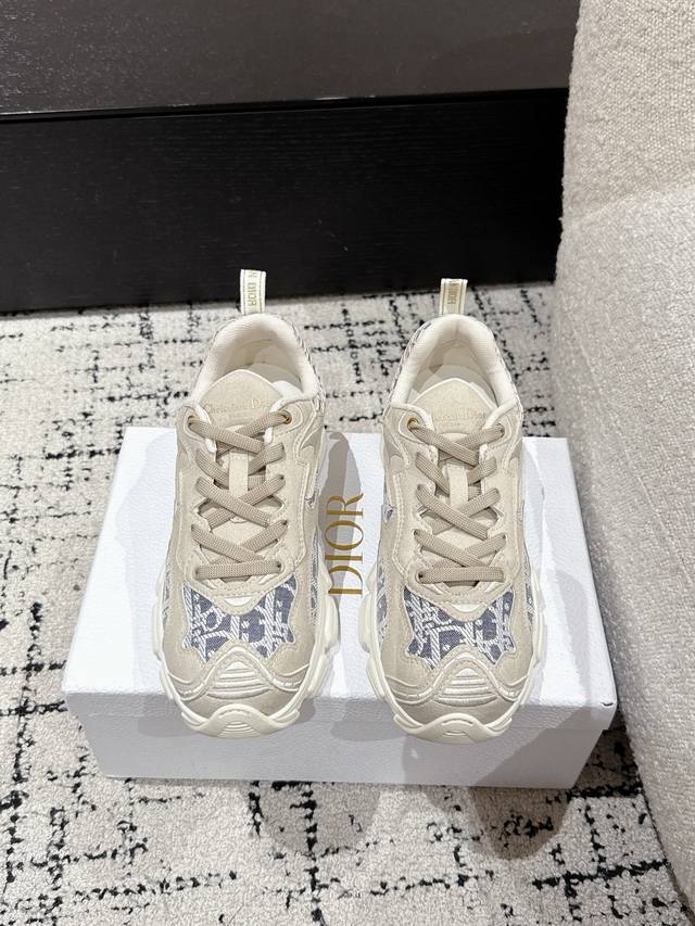 顶级版本 Dior 迪奥 25 最新主推爆品 Dior Vibe 运动 休闲 老爹鞋 原版购入开发做货 品质对比 印有Dior Oblique图案的网眼与白色皮