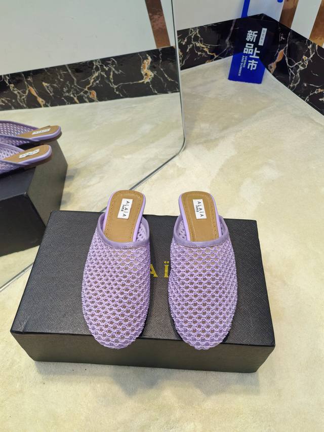 2025Alaia 新款编制网面拖鞋 面料:原版定制羊皮 内里:定制羊皮 垫脚:定制羊皮 大底:原版开模橡胶大底 码数:36-39 40.41.42定制不退换
