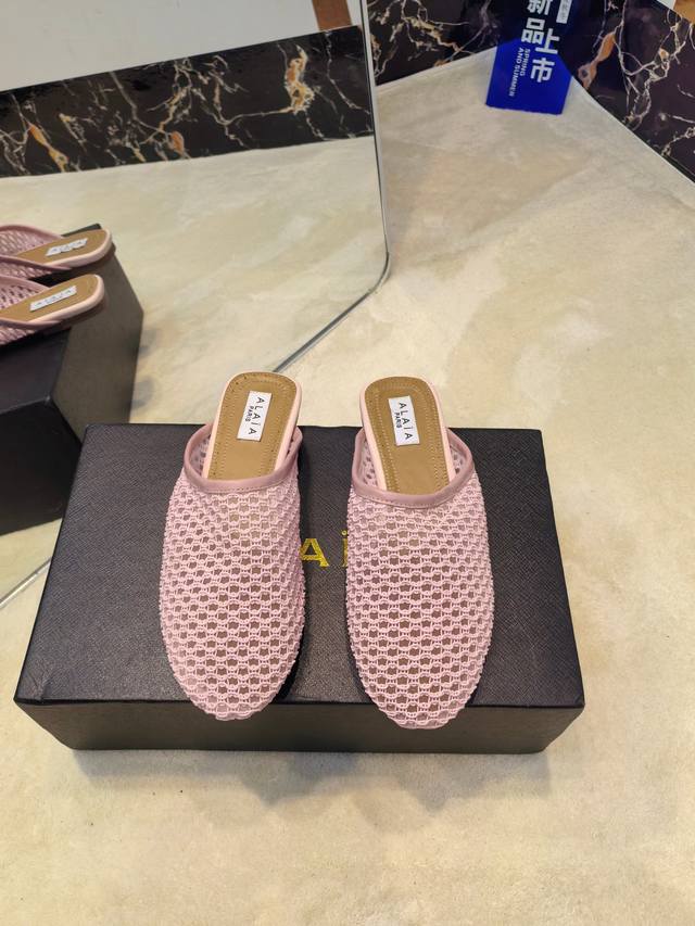 2025Alaia 新款编制网面拖鞋 面料:原版定制羊皮 内里:定制羊皮 垫脚:定制羊皮 大底:原版开模橡胶大底 码数:36-39 40.41.42定制不退换