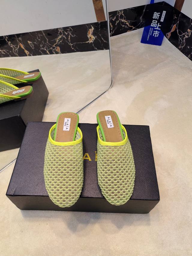 2025Alaia 新款编制网面拖鞋 面料:原版定制羊皮 内里:定制羊皮 垫脚:定制羊皮 大底:原版开模橡胶大底 码数:36-39 40.41.42定制不退换