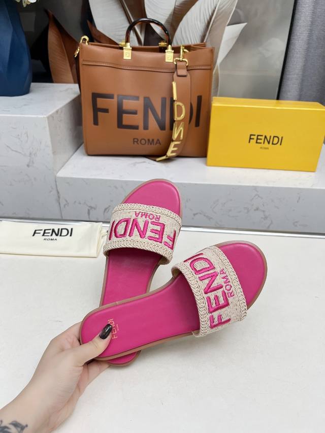 橙子出厂价P 最新夏季爆款Fendi芬迪 拖 面料：内里头层羊皮 尺码：35 42