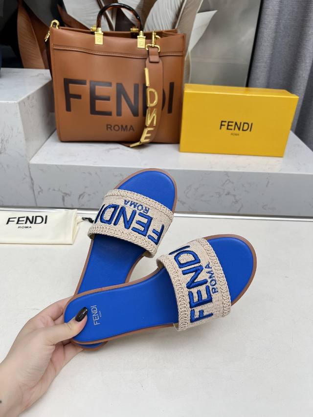橙子出厂价P 最新夏季爆款Fendi芬迪 拖 面料：内里头层羊皮 尺码：35 42