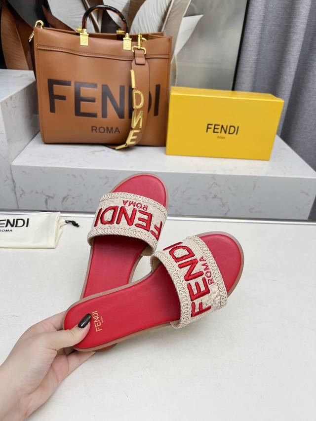 橙子出厂价P 最新夏季爆款Fendi芬迪 拖 面料：内里头层羊皮 尺码：35 42