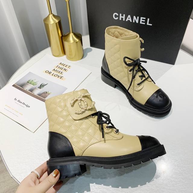 工厂p价 男装男鞋 运动原单 Chanel 香奈儿新款，5-40，34、41、42定做，面料：牛皮，内里羊皮，跟高3Cm，颜色：黑色，杏色，白色，。原版1：1五