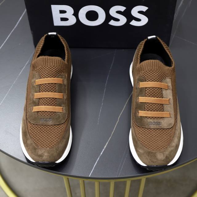 调工厂p价 男装男鞋 运动原单 品牌：Boss 标准码：38-44 45订做 等级：官网同款 材料：原版透气针织面料 舒适透气内里 轻便柔软耐磨大底 款式类别：