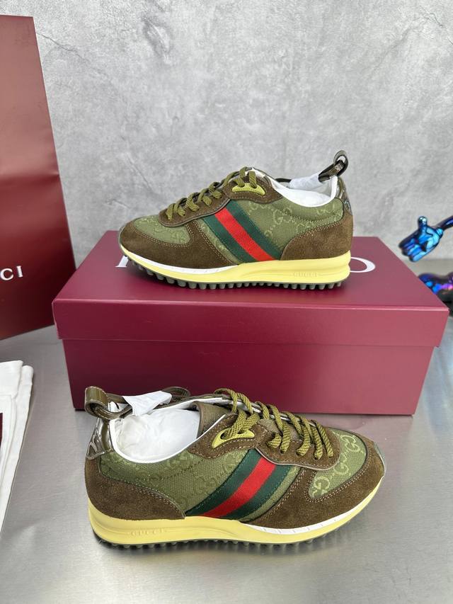 顶级版本 女款 Gucci古驰 最新 走秀款 Re-Motion系列 厚底 休闲 运动鞋 原版购入开发 做货 这款运动鞋设有可拆卸可调节踝部绑带，为2025春夏